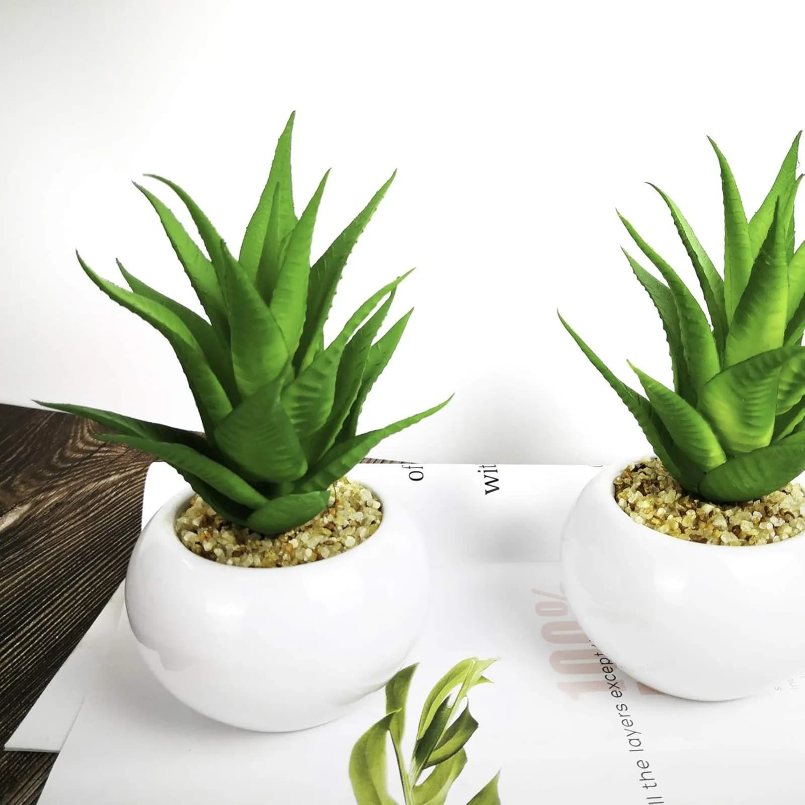 Piccole piante artificiali VERDI in vasi Ceic, set da 2 pezzi, 3,5" x 6,2" (D x H)