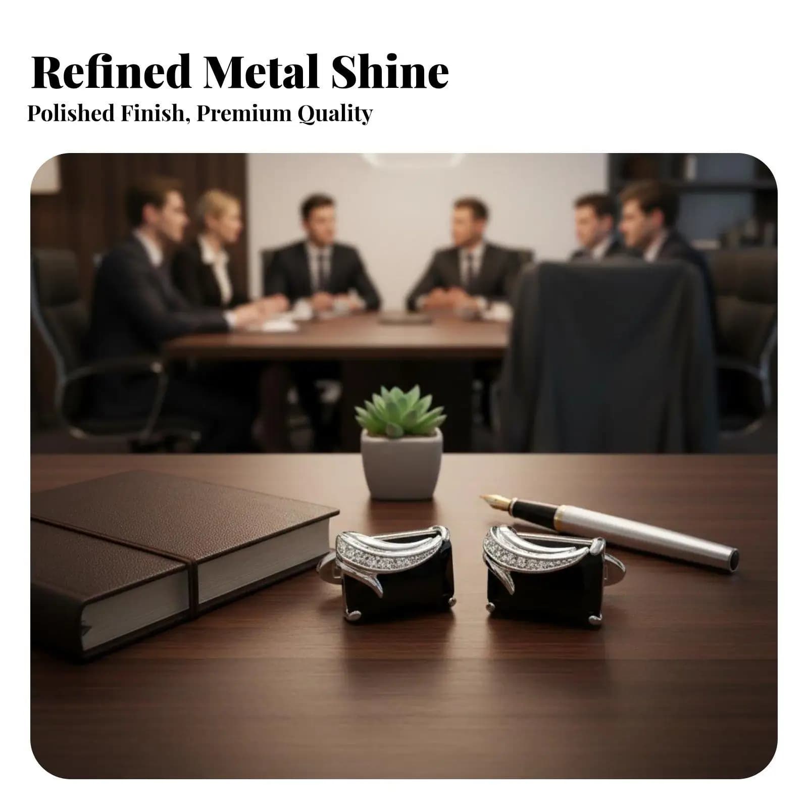 Fashion Crystal Men Cufflinks for Shirt Luxury Zircon Copper Rectangular Style for Dress or Office Wear