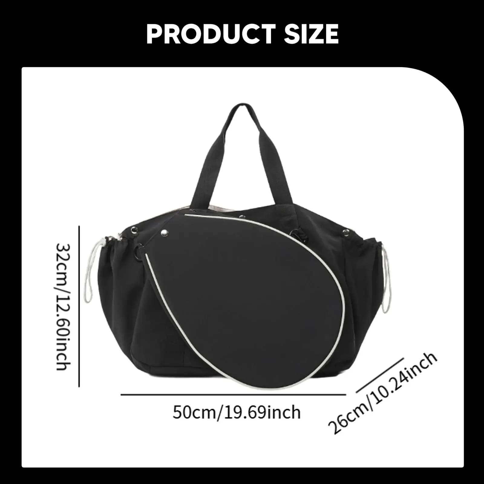 Big Nylon Bag for Badminton with Shoe Cover, Pickleball Racket Case, Tennis Rack Bag for Sport and Gym