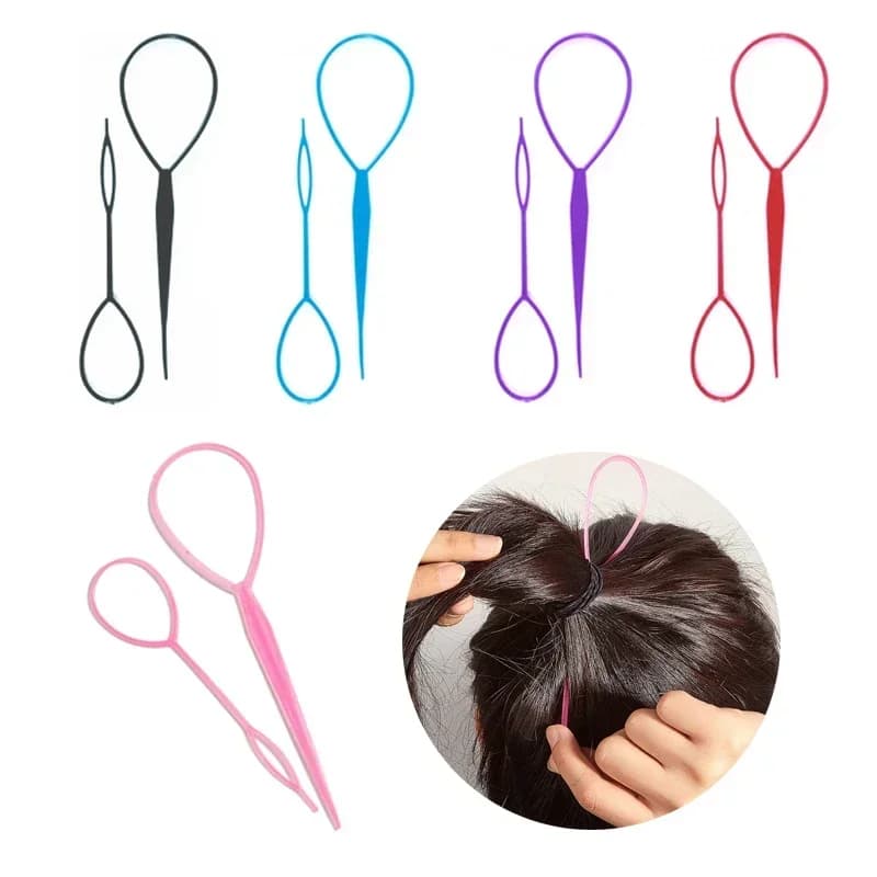 2/3/4pcs Fashion Horsetail Creator Plastic Ring Tools For Styling Pony Topsy Coda Hair Clips Stone Maker Styling Tool for Women Girl