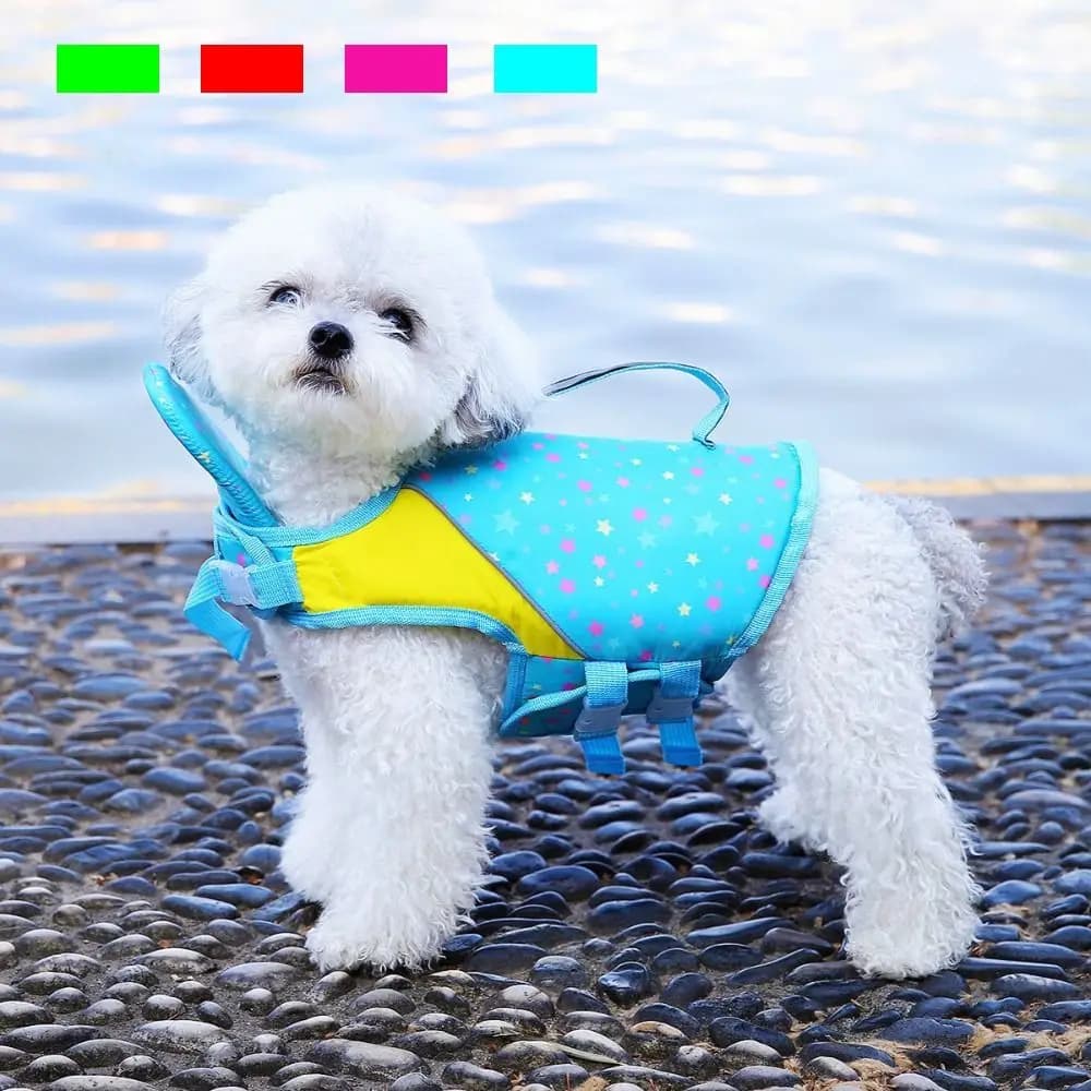 Safety Adjustable Pet Swimming Jacket High Flotation Breathable Dog Life Jacket Reflective Dog Swimming Vest Drifting