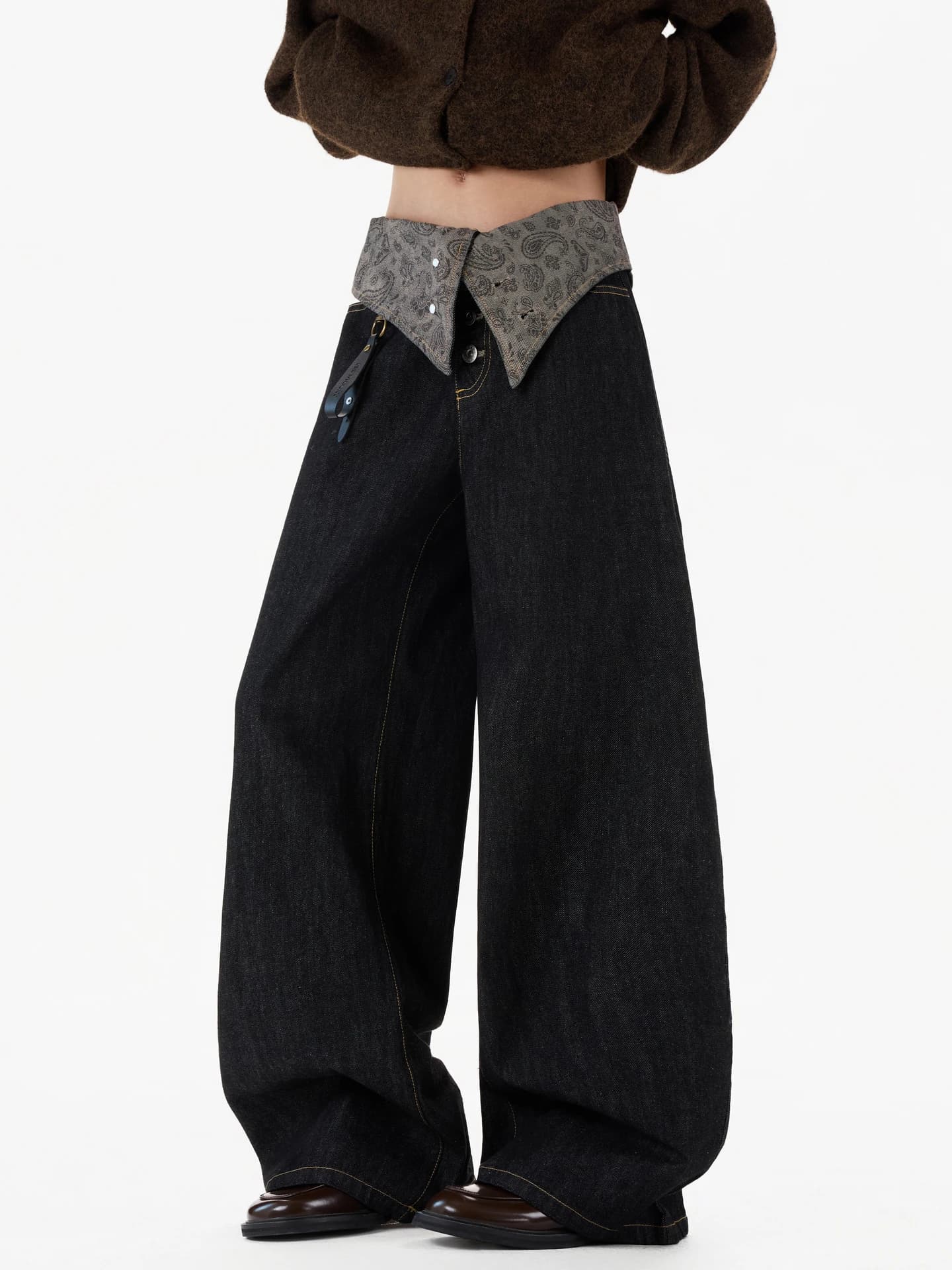 Jeans Americani a Gamba Dritta da Uomo, Stile Vintage, Larghi e alla Moda, Pantaloni Lunghi con Design a Fiori, Abbigliamento Casual