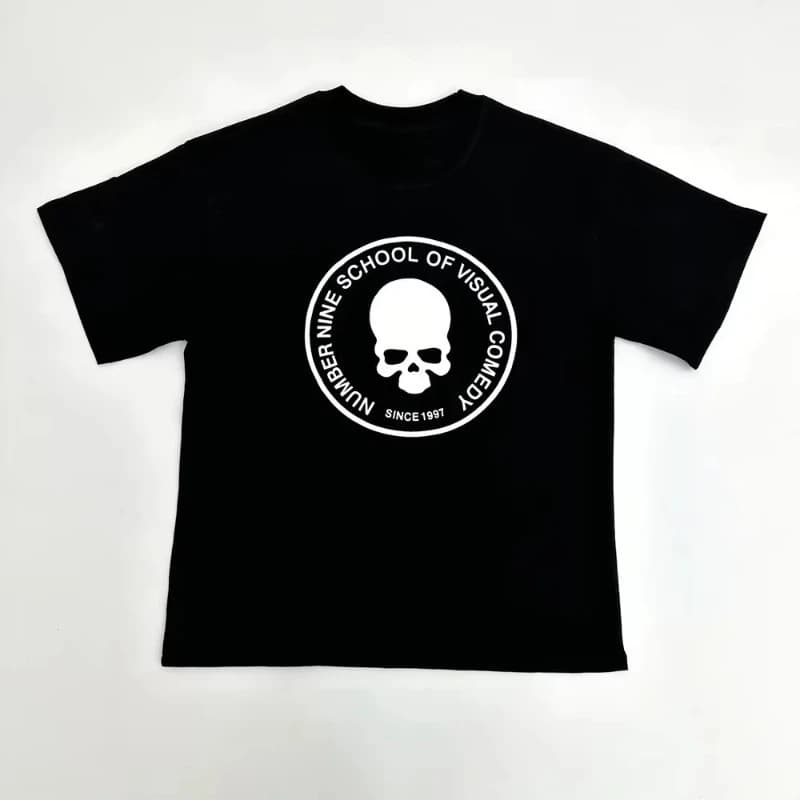 2026 Summer Fashion Brother Number Nine 04S Skull Printed Y2K Printed Short Sleeve T-shirt Men and Women Dark European Top Tee