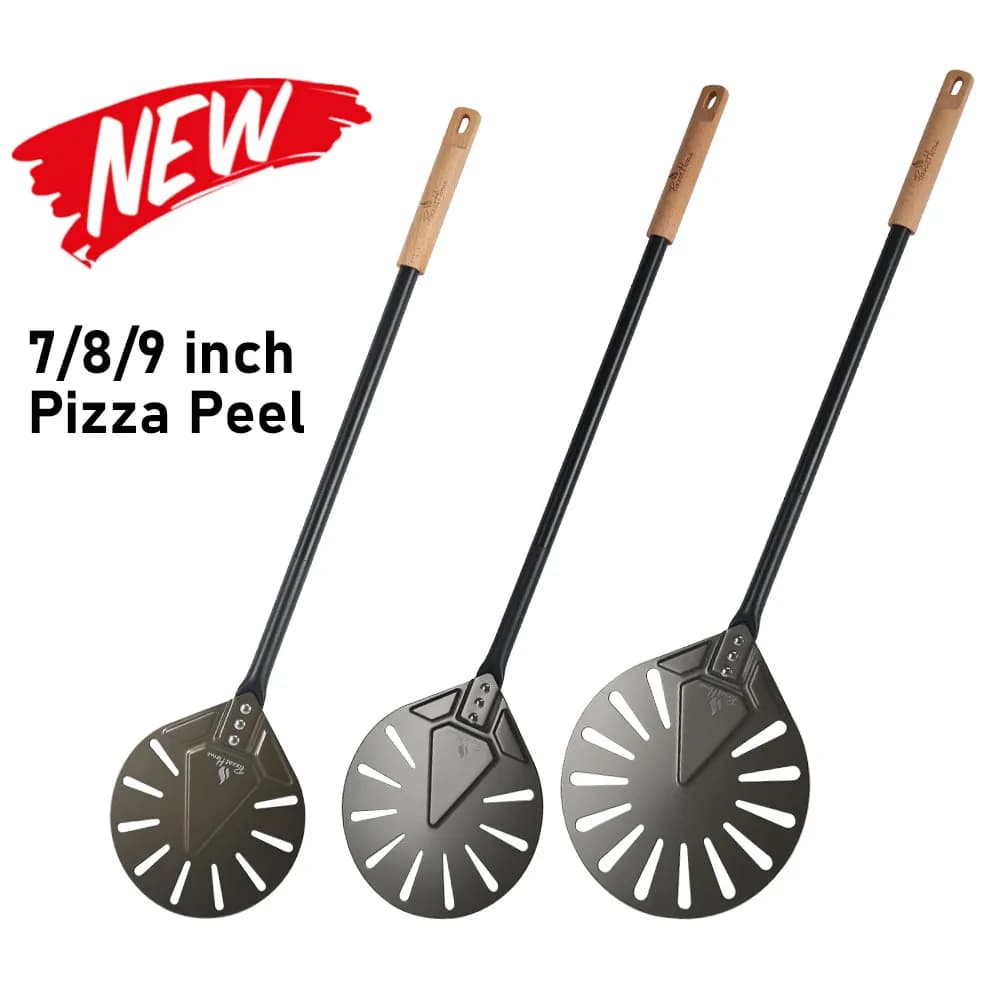 Onilini 7/8/9 pollici Pizza Turning Peel Perforato Duro Anodizzato Pala per Pizza Manico in Lega di Alluminio Pizza Paddle Accessori per Pizza