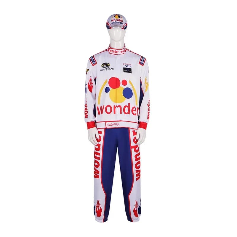 Movies Taradgar Night Ricky Bobby Costume Hoodie Long sleeves with hat Shirt Cycling suit Set cosplayx;4'b,5;y,8