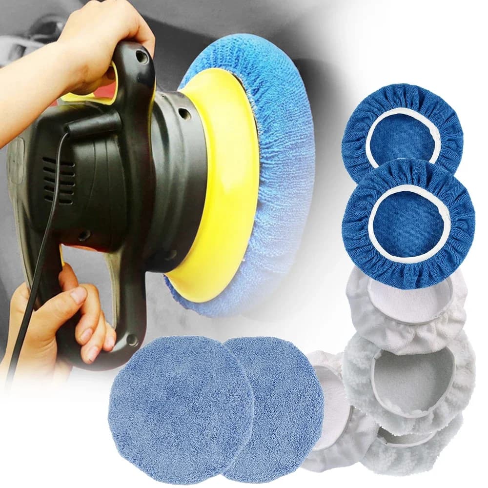 8Pcs tampone per lucidatrice in microfibra per Auto 10 pollici tampone per lavaggio manicotto per ceretta cappuccio per lucidatura cofano per accessori per la pulizia automatica della casa