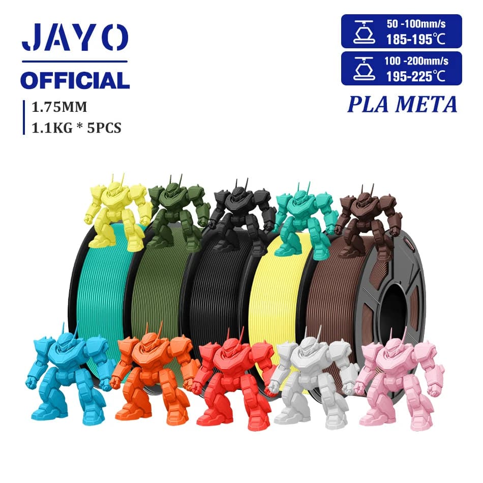 3D Printer Filament JAYO PLA Meta 1.75MM PLA 3D Filament 5 rolls/set Resistance 3D Printing material Suitable for most 3D printers
