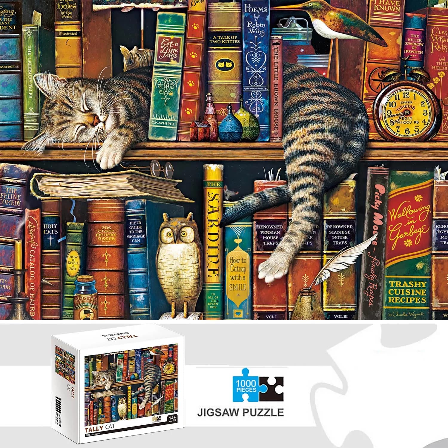 1000 pezzi Tally Cat Jigsaw Puzzle per adulti Giochi di decorazioni per la casa Divertimento in famiglia Puzzle da pavimento Giocattoli educativi