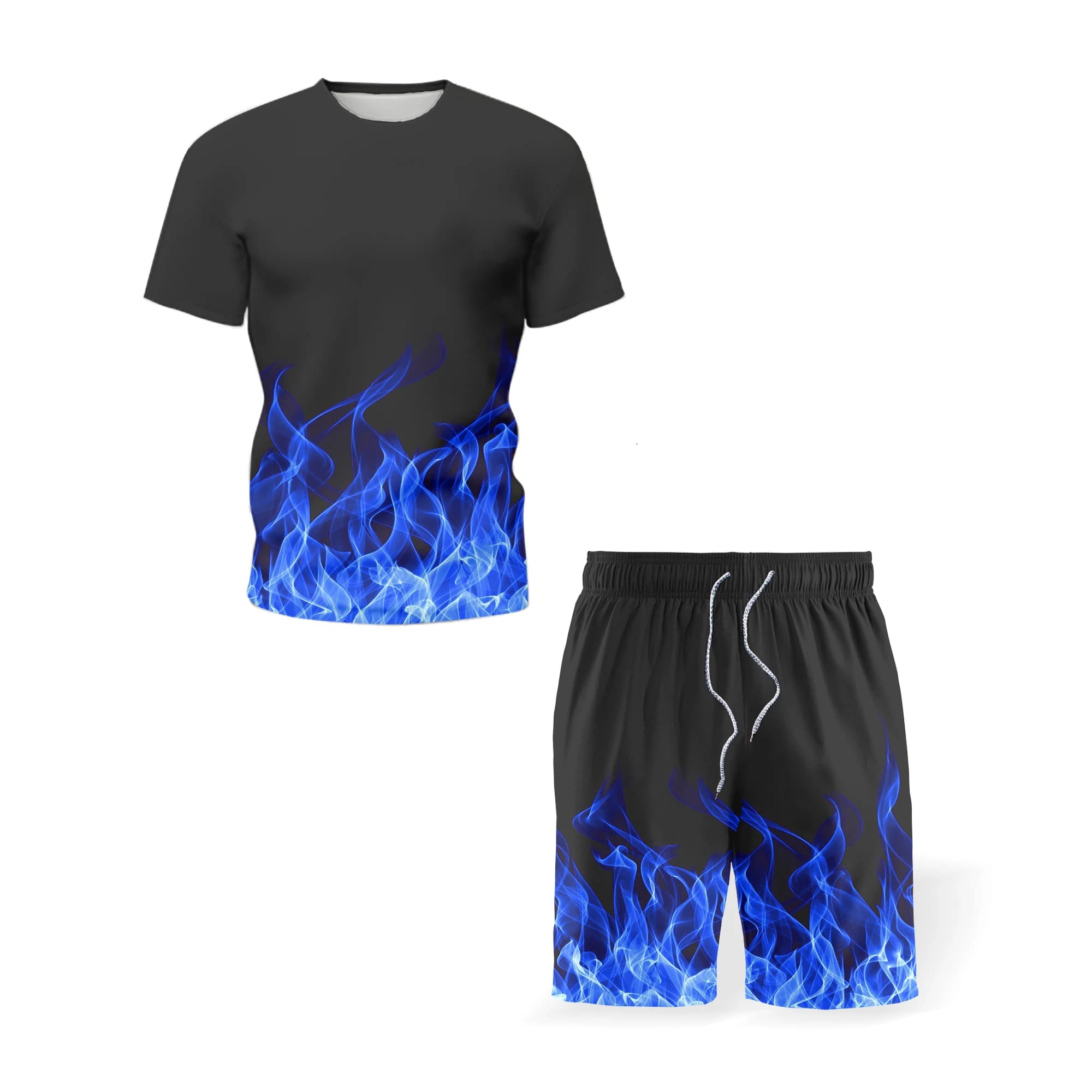 Set per bambini Fiamma Fuoco T-shirt con stampa 3D Pantaloncini da spiaggia Moda Costumi da bagno Ragazze Ragazzi Streetwear T-shirt casual Top Abiti Abbigliamento
