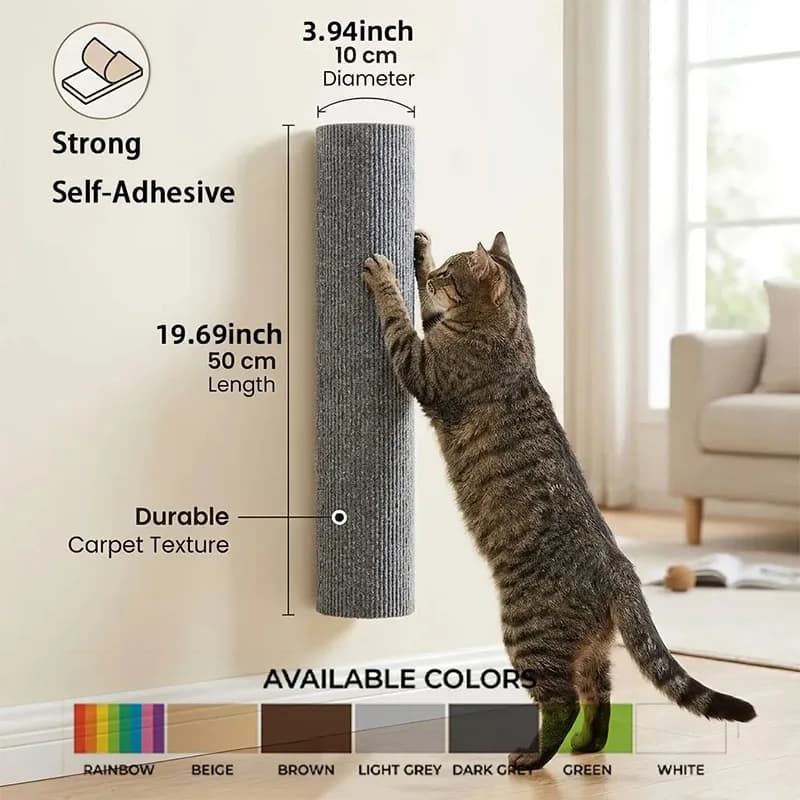 Wall Mounted Cat Scratching Column Vertical Wall Mounted Cat Climbing Platform Indoor Pet Cat Scratching Furniture