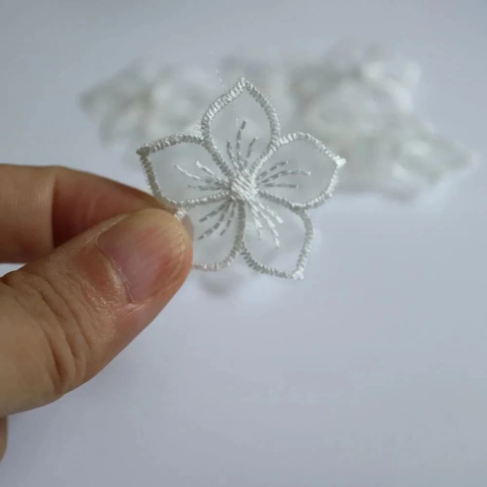 10 pezzi di applique a forma di fiore in rete per vestiti fai da te, cappelli, scarpe, artigianato, forniture per cucire, toppe, copricapi, fermagli per capelli, accessori decorativi