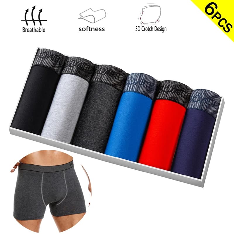 6 pz/pacco Boxer Slip di Colore Solido Mutandine da Uomo di Cotone Biancheria Intima da Uomo Mutande Lettera Elastico in Vita Uomo Undrewear Pantaloncini