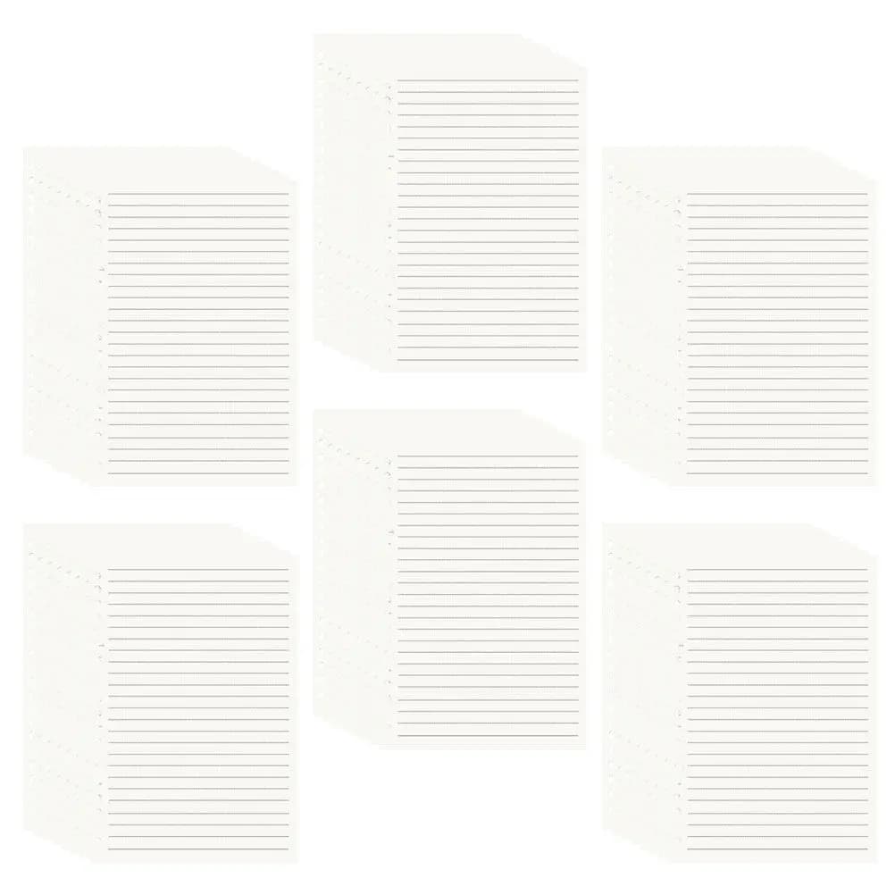 Carta di Ricambio per Quaderno a Fogli Mobili, Fogli Spessi e Lisci a Righe per Planner, Raccoglitori, Diari, Studio, Ufficio e Uso Domestico