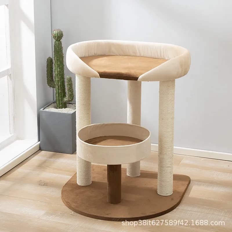 Albero per Gatti con Ampio Letto e Tiragraffi per Gatti Ragdoll e Maine Coon, Torre di Arrampicata per Gatti di Grandi Dimensioni in Stile Giapponese con