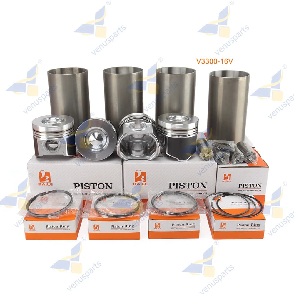 For Kubota V3300-16V V3300 16V Overhaul Rebuild Kit Piston Ring Cylinder Liner Set Engine Parts