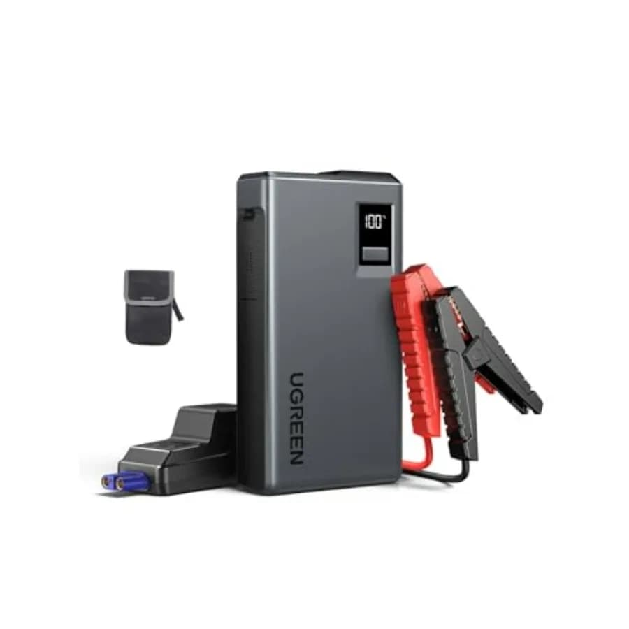 Avviatore di Emergenza 1000A per Motori a Benzina 6.0L e Diesel 3.5L, Booster Batteria Auto 12000mAh con Schermo Digitale e LED