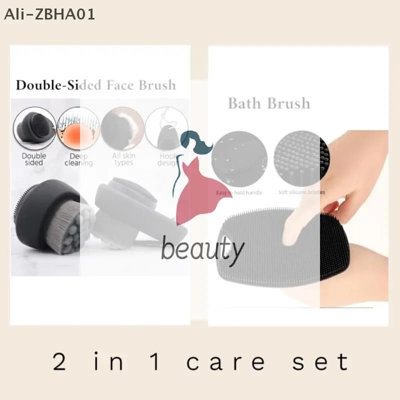 Silicone Cleansing Brush For Deep Pore Clean Double-Sided Face Brush 2-in-1 Exfoliating & Massage Tool Spa Wrist Washband