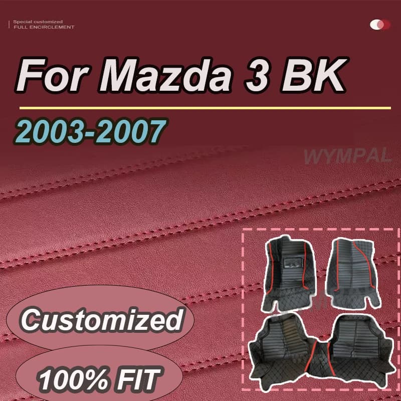 Luxury Car Car Mats for Mazda 3 BK 2003 2004 2005 2006 2007 Women's Luxury Leather Car Car Mats for Full Auto