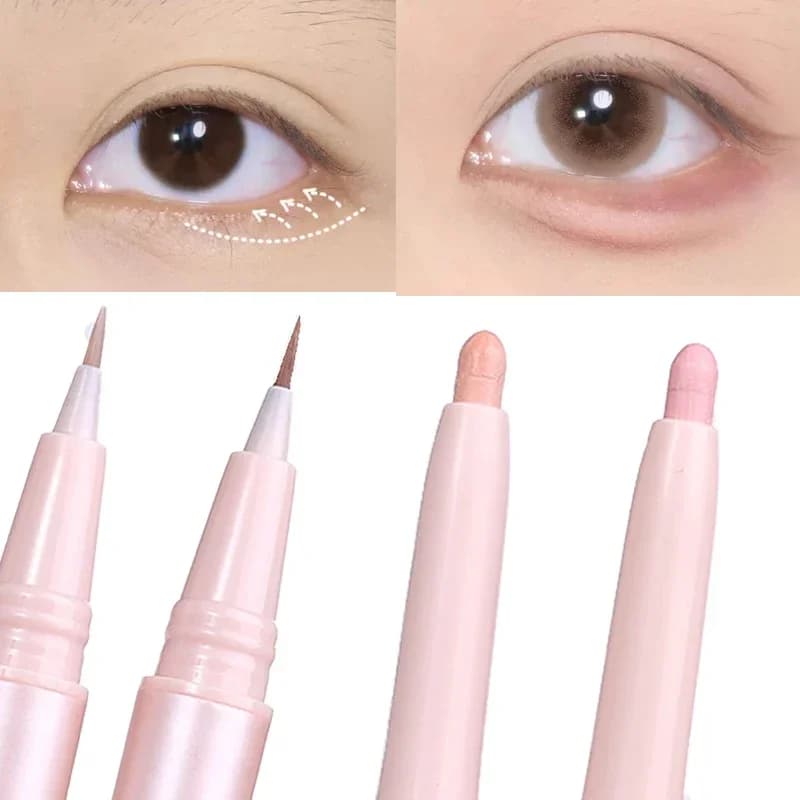 Multi-funtional Double Ended Laying Silkworm Pencil Makeup Pen Nude Liquid Contour Liner Eye Brightener Make Up Stick