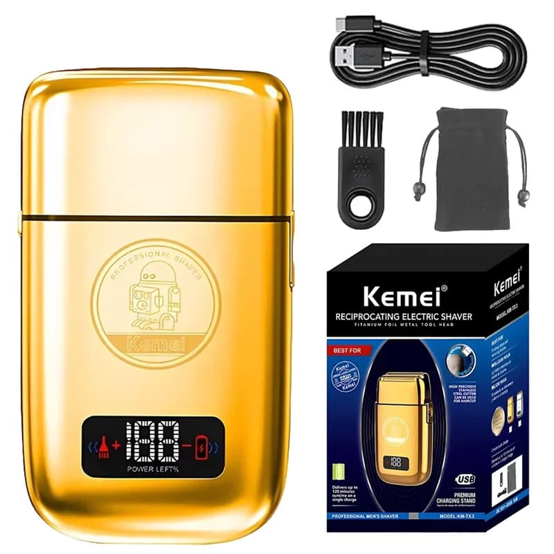 Kemei KM-TX3 rasoio elettrico rasoio da uomo barba Trimmer lama testa rasatura barba Trimmer LCD rasoio elettrico alternativo