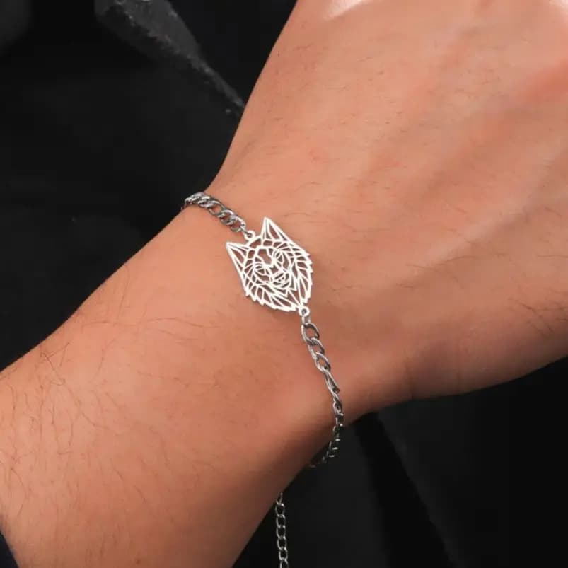 La mia forma Punk Wolf Bracciali Bracciale per uomo Donna Acciaio inossidabile Figaro Catena Moda Uomo Gioielli da polso Pulseiras masculina