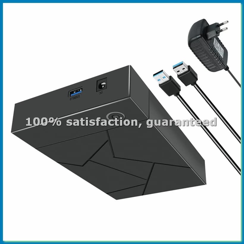 Custodia per HDD da 3,5 pollici Custodia per disco rigido da USB 3.0 a SATA Custodia SSD Scatola per disco rigido esterno a stato solido-Spina UE-VVNB