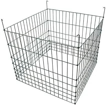 Compostiera in Rete Verde per Giardino 36x36x30 Pollici, Recinzione Durevole per Gestione Facile dei Rifiuti da Giardino
