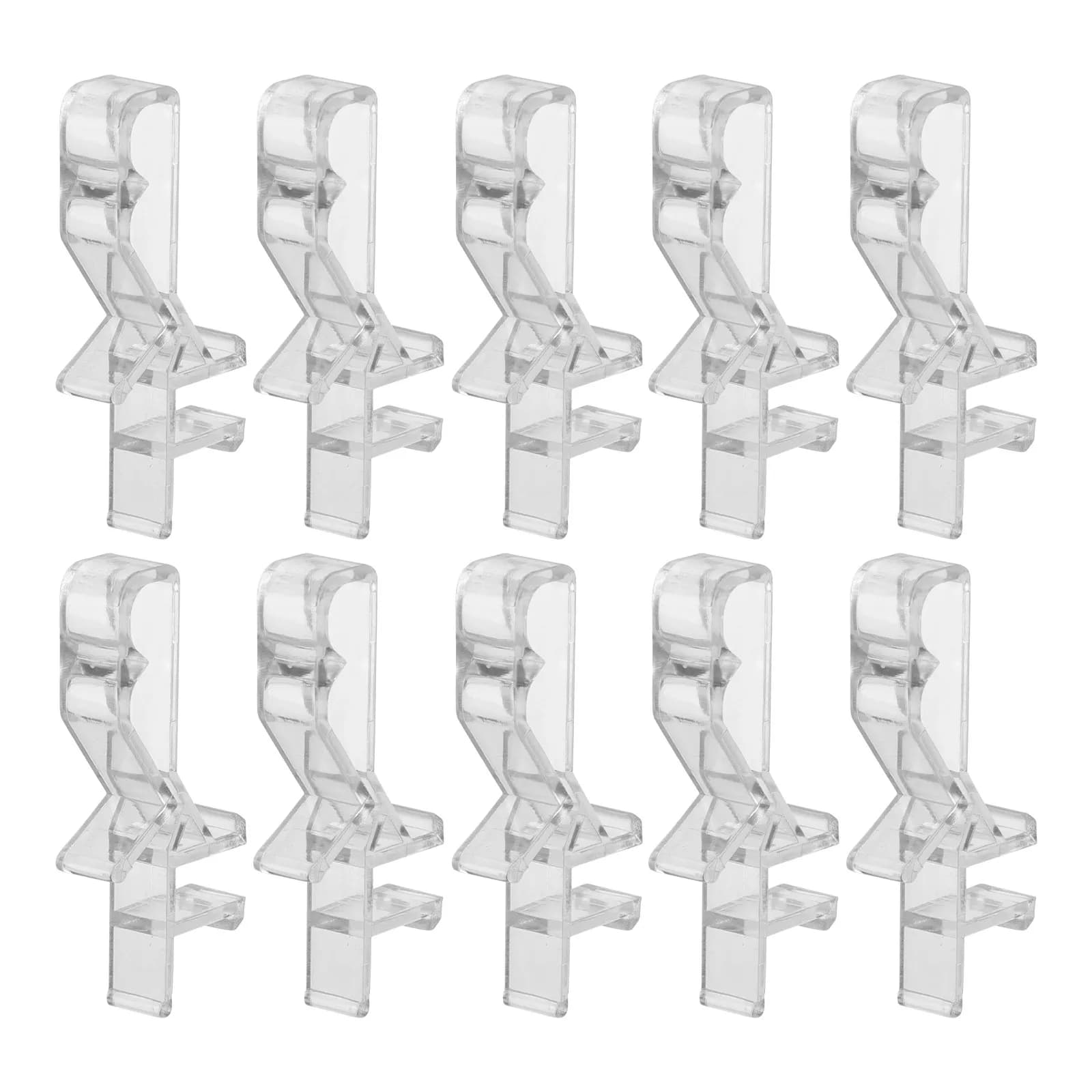 10Pcs Transparent Window Curtain Clips Adjustable Clear Plastic Hidden Valance Retainer Holder Blinds Accessories for Drapes