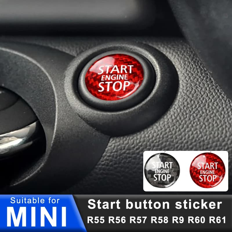 Auto Pulsante di Avviamento Adesivo Per MINI ONE COOPER S JCW R55 R56 R57 R58 R60 R61 Pulsante di Accensione In Fibra di Carbonio Adesivo Accessori