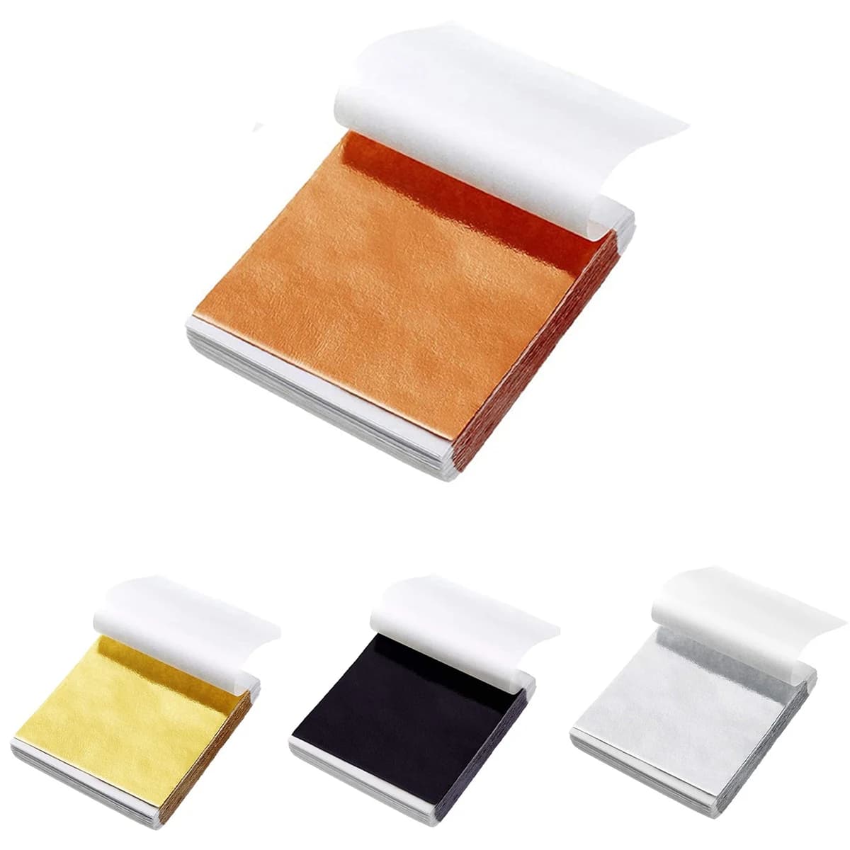 400 pezzi di carta in lamina di rame imitazione oro argento foglie dorate in scaglie di foglie per carta artigianale fai da te per unghie