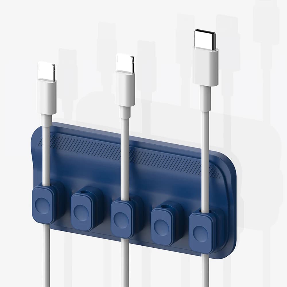 Cavo di ricarica con gestione cavi, supporto per cavi con 5 clip, organizer multiuso da scrivania, supporto magnetico per cavi, prodotto creativo