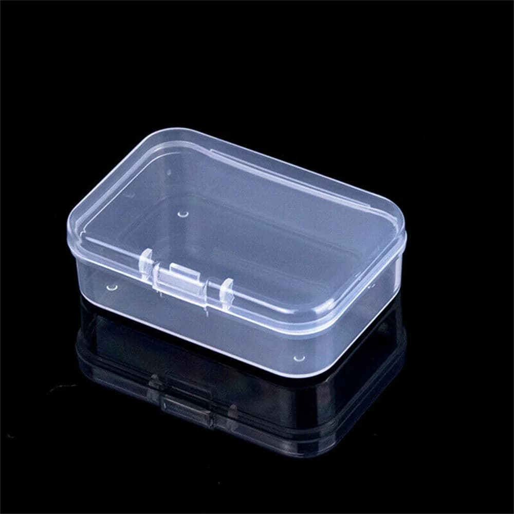 Beads box, transparent plastic container with reinforced buckle, small jewelry case, DIY rack box and creative projects