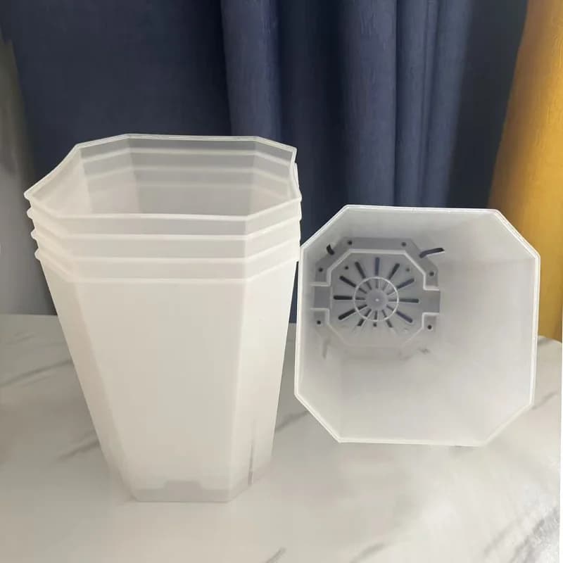 5PCS Vaso da fiori trasparente 15cm Vaso per piante grasse Vaso da fiori decorativo per interni ed esterni per piante Giardino domestico Forniture per bonsai