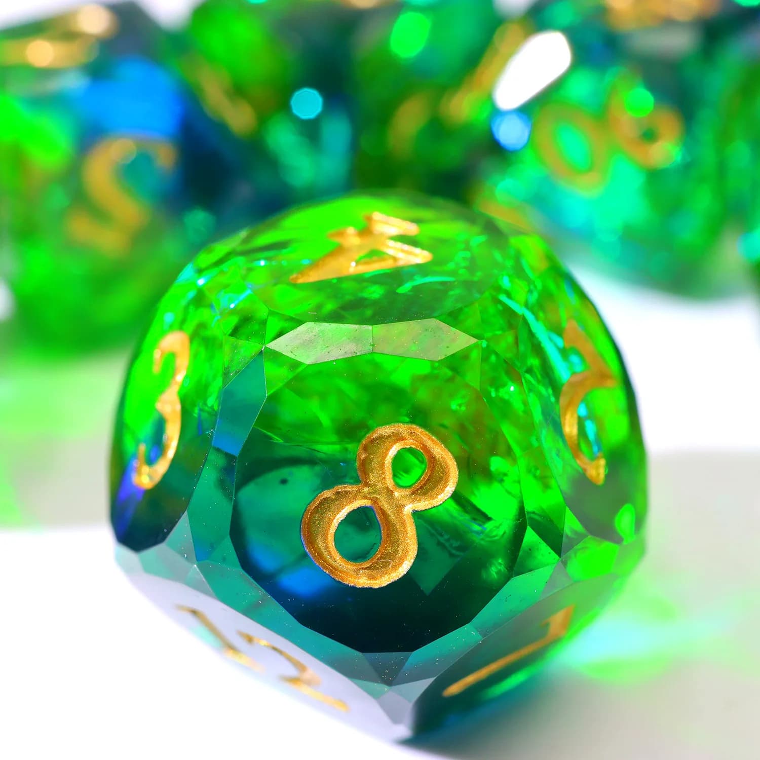 Set di Dadi DND in Resina Olografica Edizione da Collezione con Sfaccettature, Fatti a Mano, Trasparenti, Colori Misti per Giochi di Ruolo e da Tavolo - RD-Mixed1