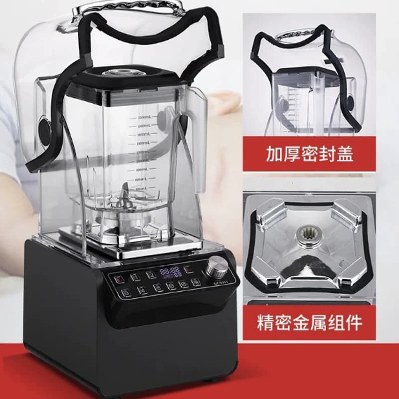 2600W Heavy Duty Mute Spremitura Macchina Frullatore Commerciale Frullatore Frullatore di Frutta Spremiagrumi Robot da Cucina Frullati di Ghiaccio Frullatore 220V