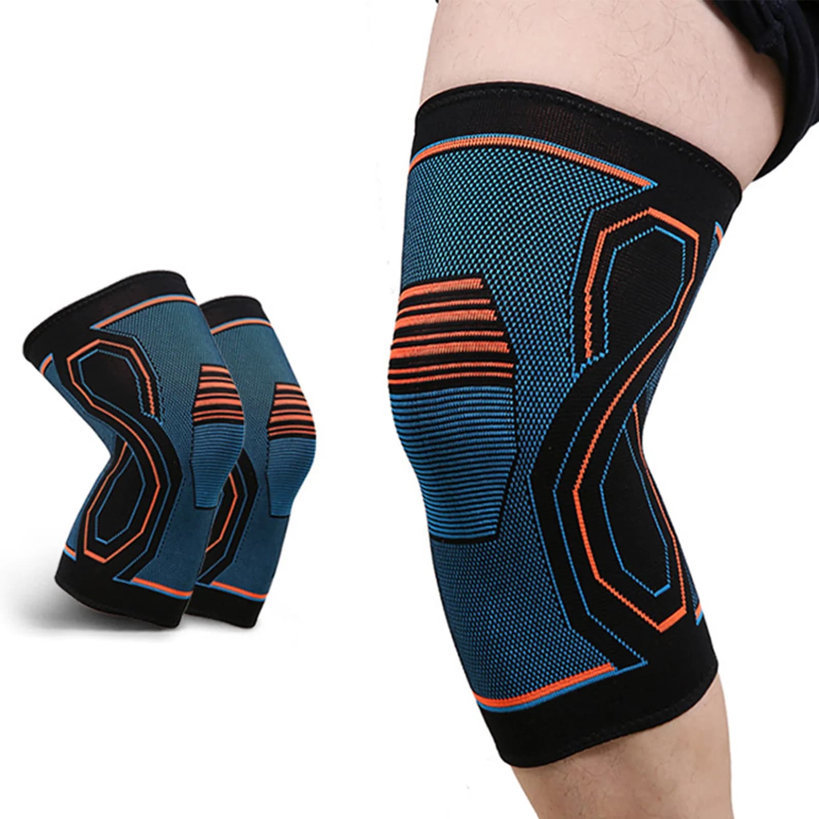 1 knee compression piece, training, knee support to relieve joint pain, running, cycling, basket, knit knee sleeve for adults