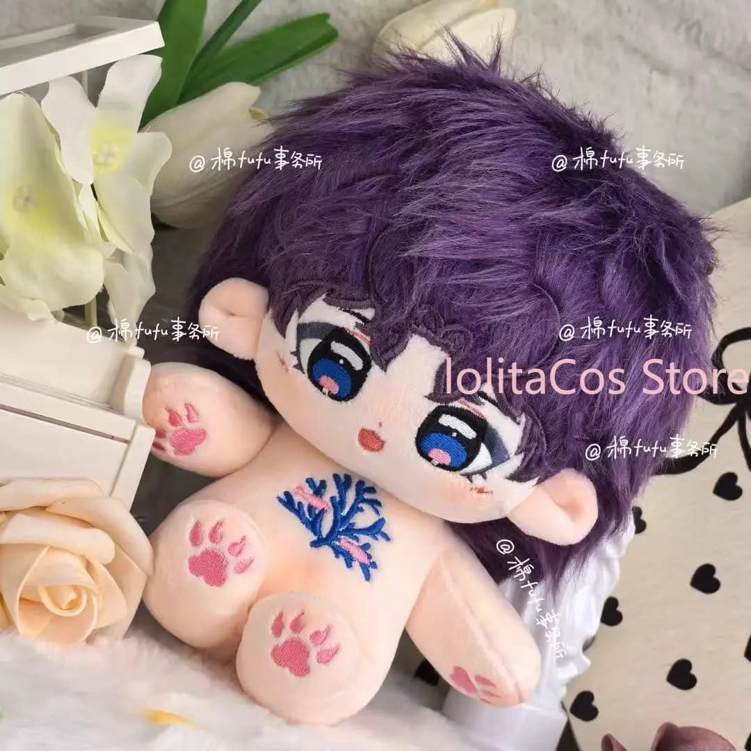 Peluche Rafayel da 20 cm di Love and Deepspace, Giocattolo Anime Imbottito con Scheletro, Giocattolo per Cosplay, Mascotte, Regalo di Compleanno e Natale