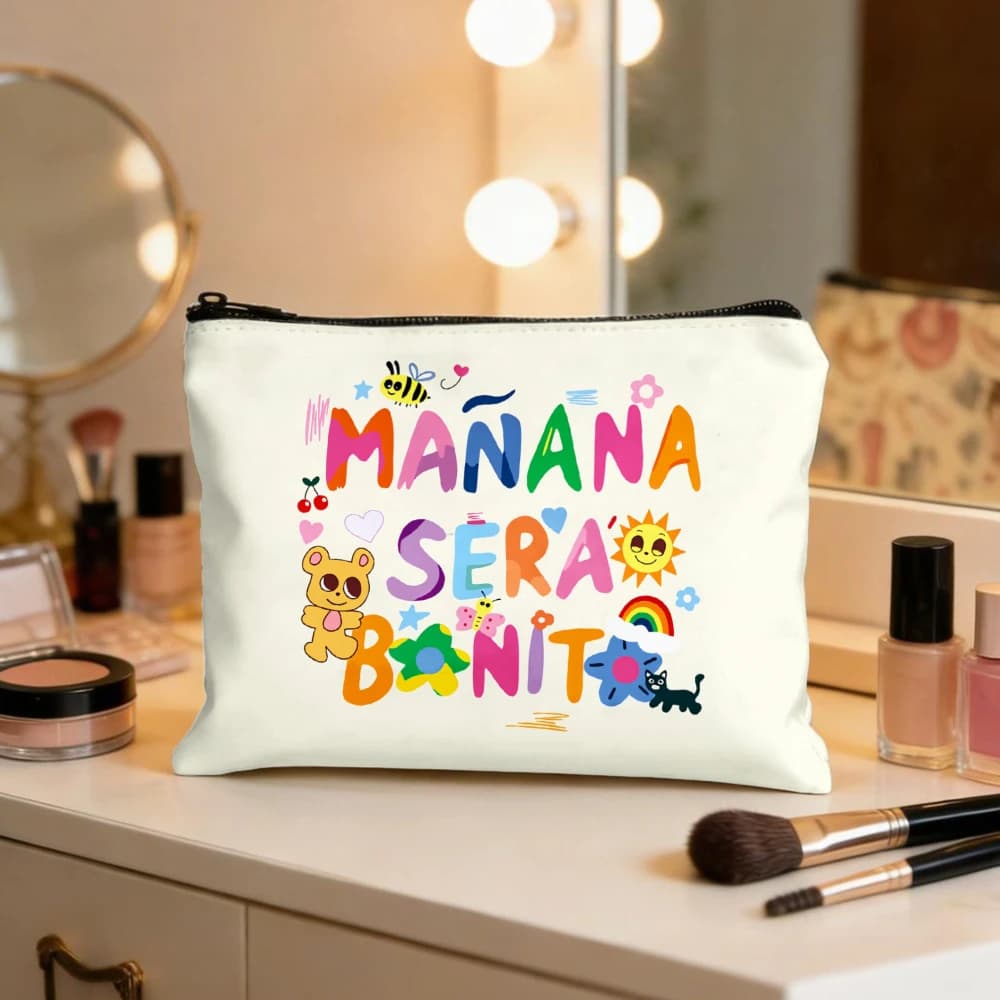 Tomorrow Will Be Beautiful Borse per il trucco per ragazze, astuccio per cosmetici, borsa da toilette, astuccio per matite, custodia da viaggio