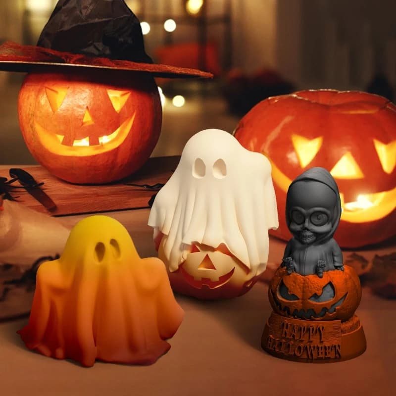 Halloween Ghost Candle Molds Silicone DIY Party Fun Scented Candles for Ghost Cloak Doll And Pumpkin Decoration