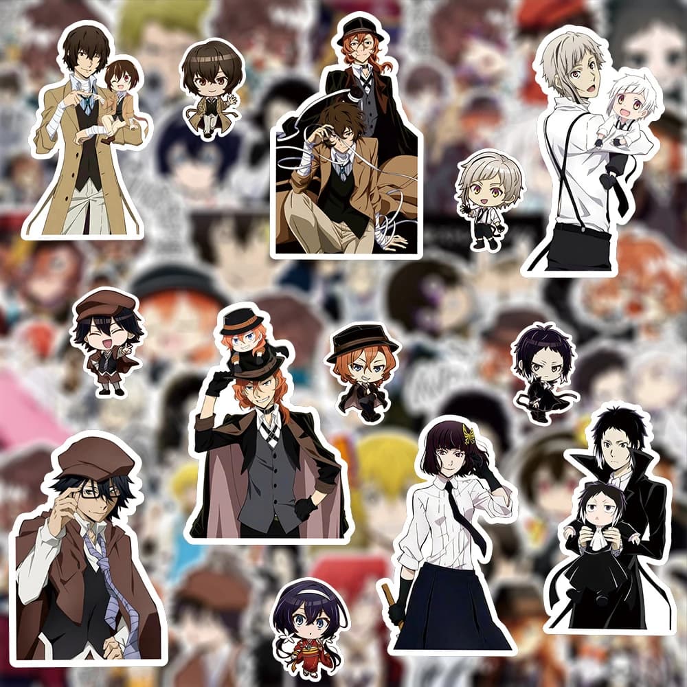 10/30/82pcs Bungo Stray Dogs Souls Stickers Japanese Manga Decalcomania Computer Packing Portable Phone Bags Stickers Decor