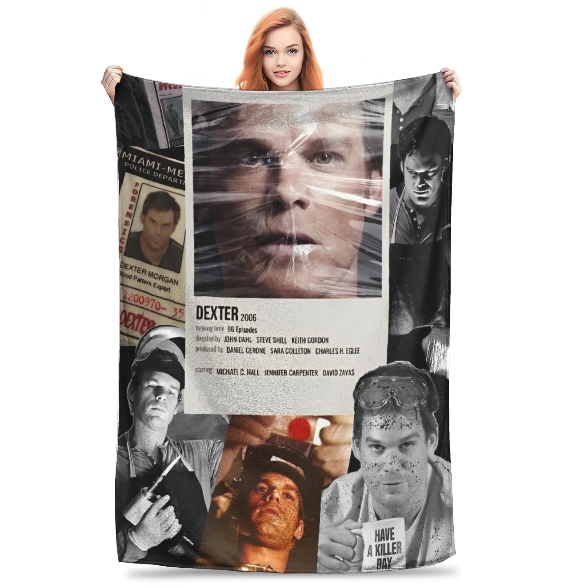 Dexter Morgan Movie Knitted Blankets Flannel Lightweight Thin Throw Blankets for Bed Bedroom Quilt