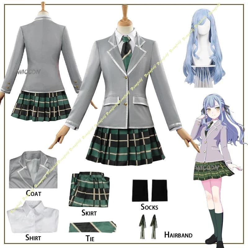 Costumi Cosplay Anime Bang Dream Suit Ragazze Sakiko Togawa Uniforme JK Scuola Vestire Donne Cappotto Gonna Lolita Natale Halloween