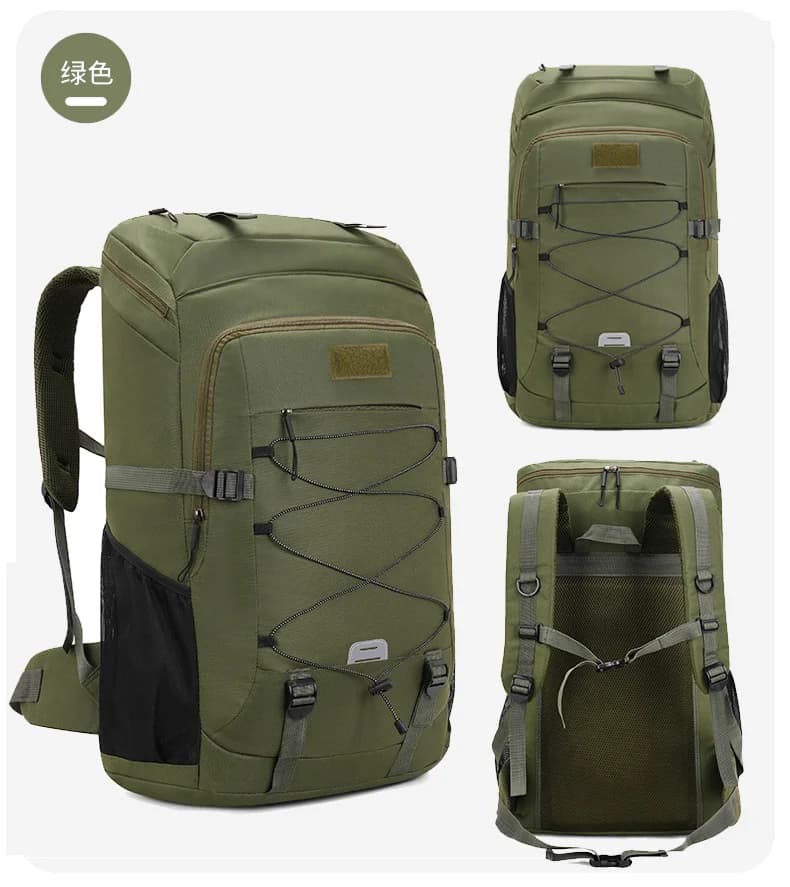 Zaino da uomo di grandi dimensioni per escursionismo all'aperto, arrampicata, caccia, trekking, borse da viaggio multifunzionali con tracolla regolabile