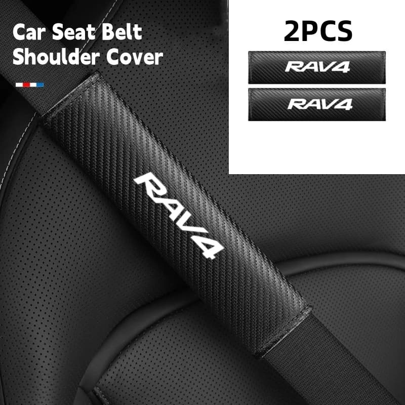 2 pcs safety belt shoulder cover for car carbon fiber for RAV4 XA20 XA30 XA40 XA50 accessories