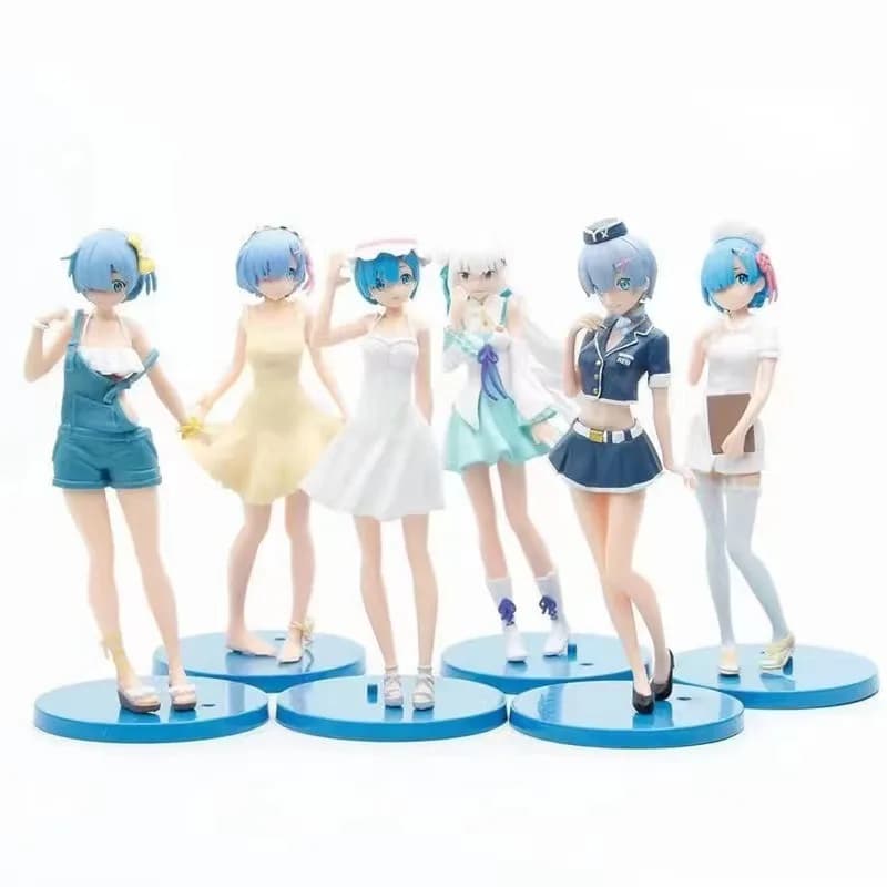 17 cm Re: Vita in un mondo diverso da Zero Rem Ram Action Figure Collezione di giocattoli Regalo di Natale Bambola Emilia Modello uniforme da infermiera