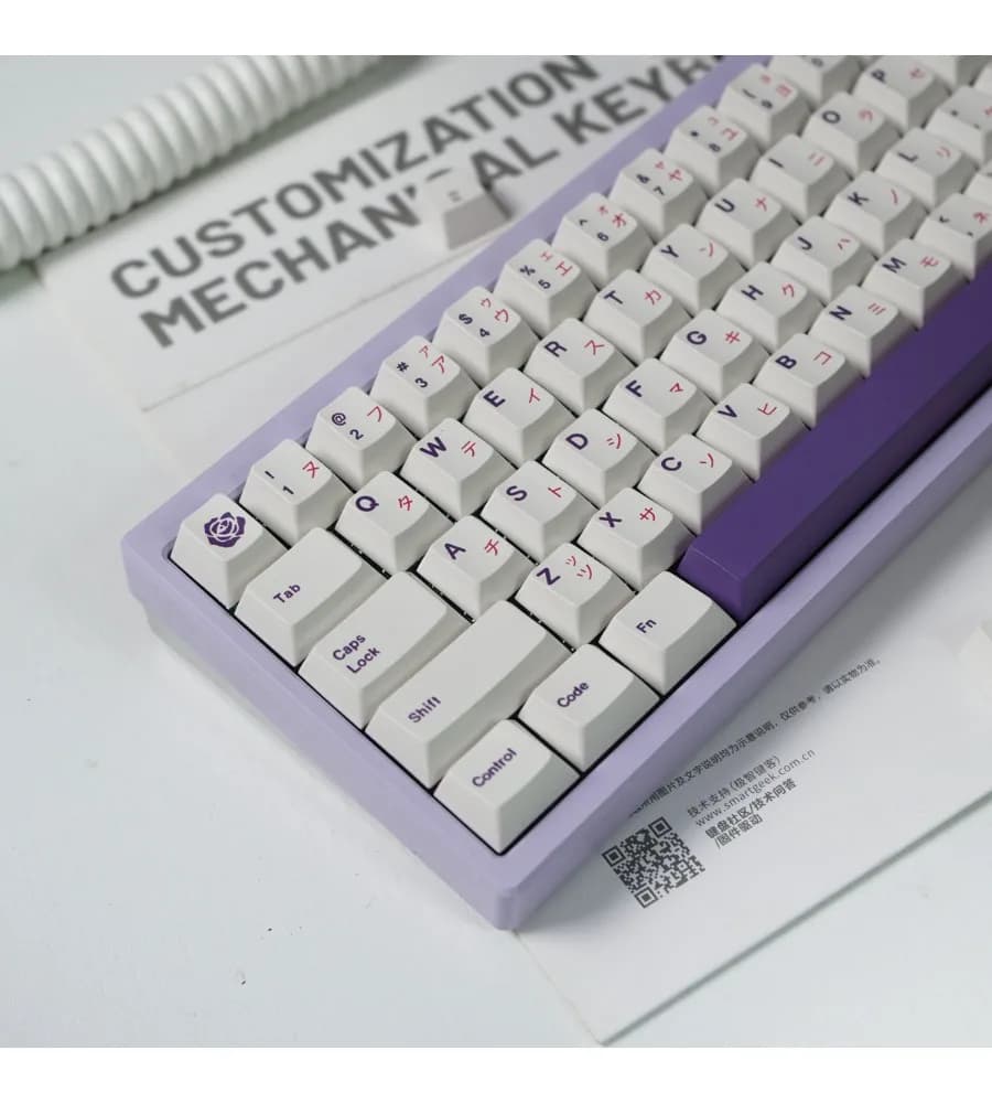 Keycap PBT Sublimation Cherry Original Height Fit 61/64 Purple Rose 146 Keys Mechanical Keyboard