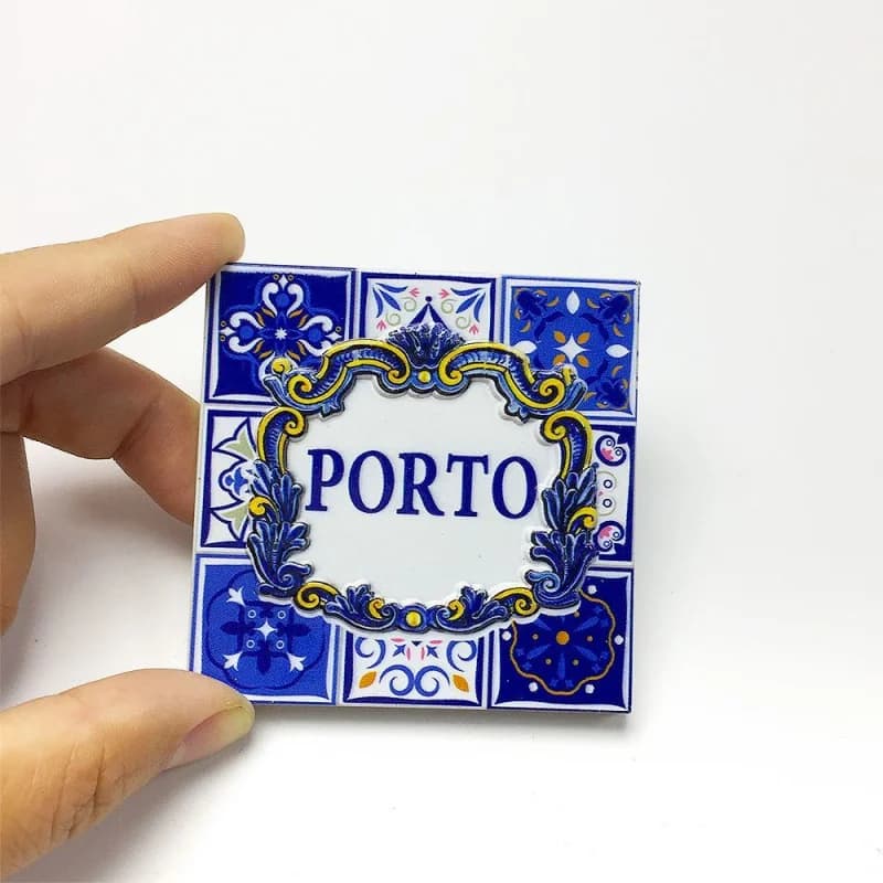 Magnete da frigorifero per piastrelle in stile portoghese CreativeinsWind Souvenir da viaggio Souvenir adesivi magnetici tridimensionali