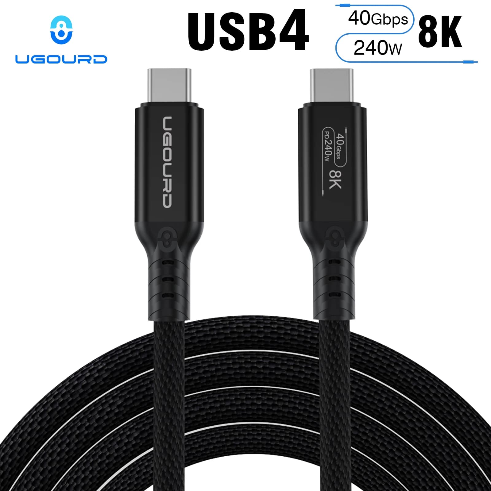Cable Thunderbolt 4 USB4 cable 40 Gbps Data transfer cable 8K @ 60 Hz Video cable UHD PD240W Quick charging for laptop Phone eGPU MacBook