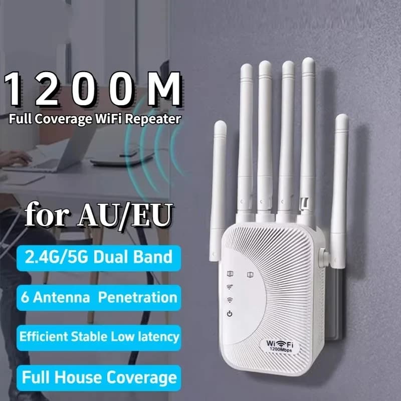 Xiaomi Nuovo Ripetitore WiFi 1200M 2.4G/5G Dual Band Amplificatore Wifi Espansore di Rete Gamma Extender 6 Antenna Router Wi-Fi Wireless