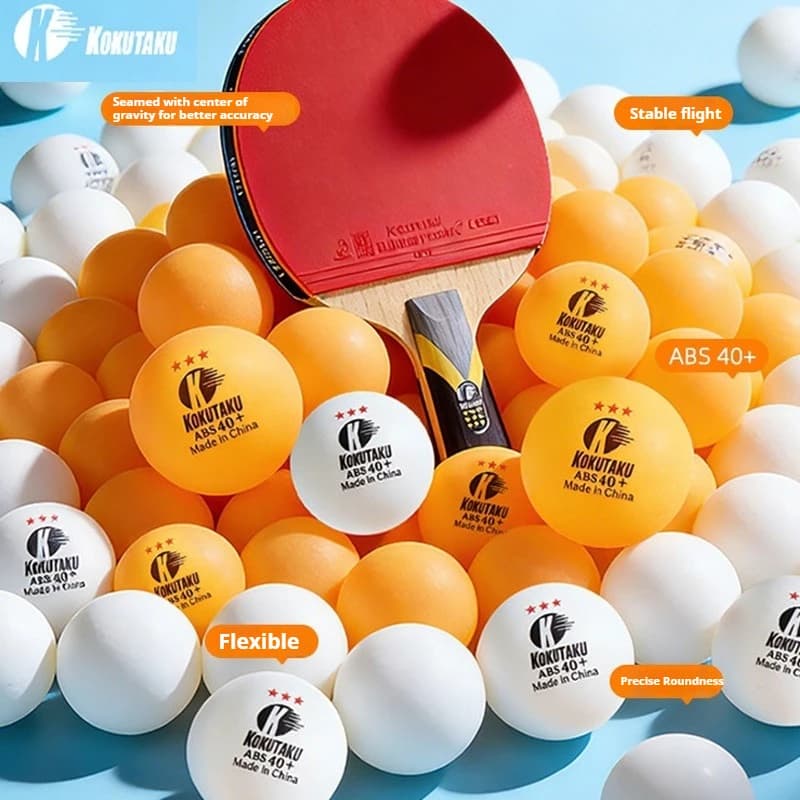 KOKUTAKU Ping Pong Balls 3-Star 40+ ABS Seamed ITTF Approval High Elasticity Durable Table Tennis Balls Training & Competition